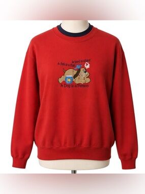 M&C Vintage Sweatshirt Size large A dog is a person “